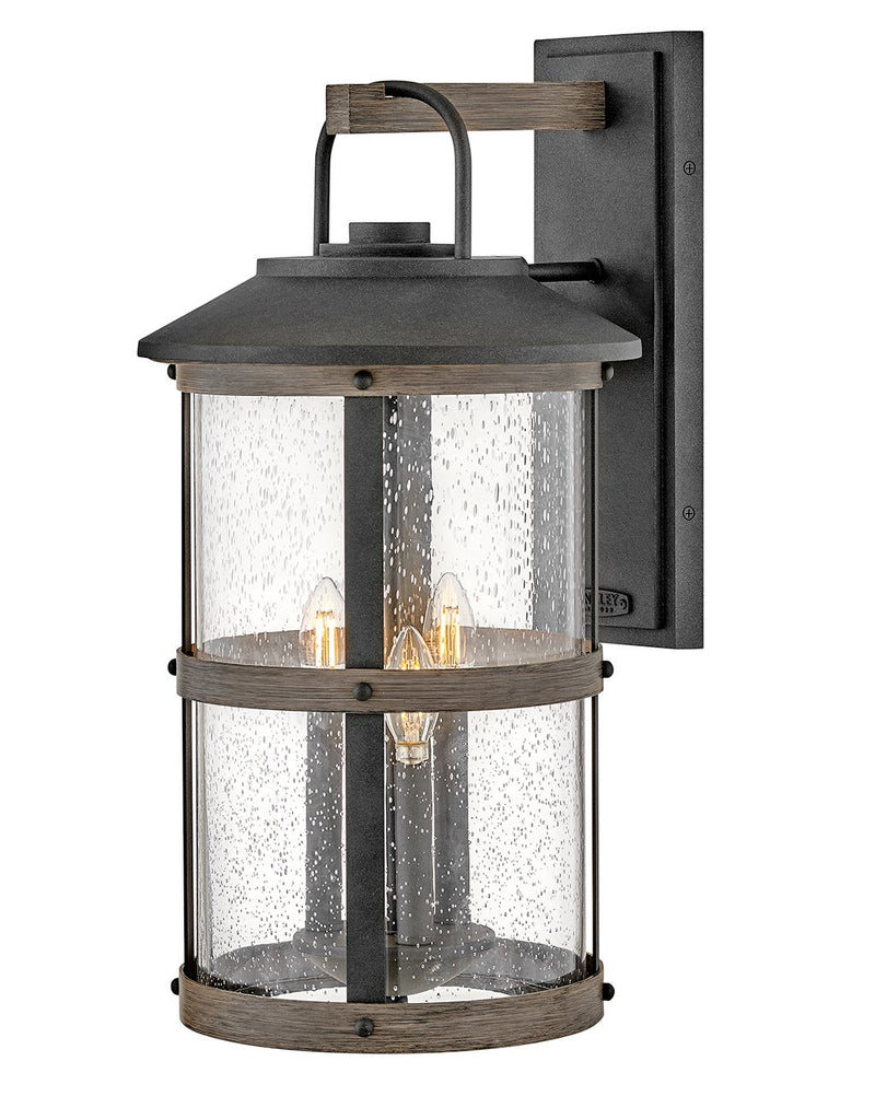 Lakehouse Extra Large 3-Light Outdoor Wall Lantern in Aged Zinc