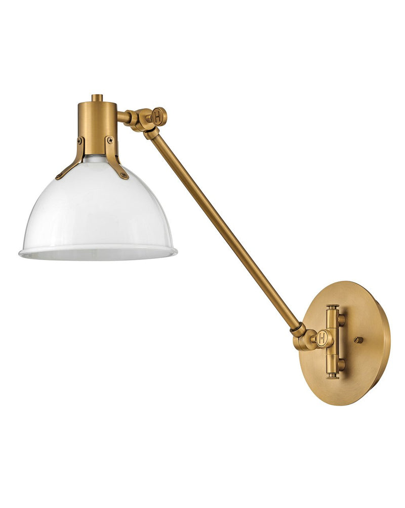 Argo Swing Arm Wall Lamp in Polished White