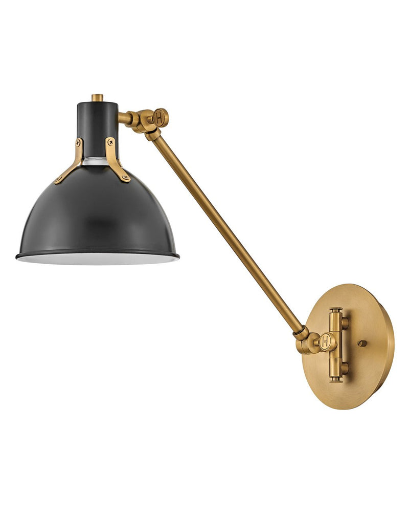 Argo Swing Arm Wall Lamp in Satin Black