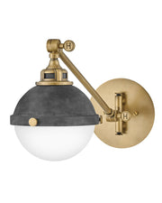 Fletcher Swing Arm Wall Lamp in Aged Zinc