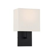 George Kovacs 7" Fabric Shade Wall Sconce in Coal Black