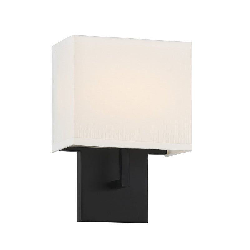 George Kovacs 7" Fabric Shade Wall Sconce in Coal Black