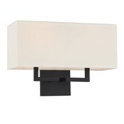 George Kovacs 17" Fabric Shade Wall Sconce in Coal Black