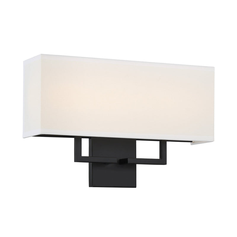 George Kovacs 17" Fabric Shade Wall Sconce in Coal Black