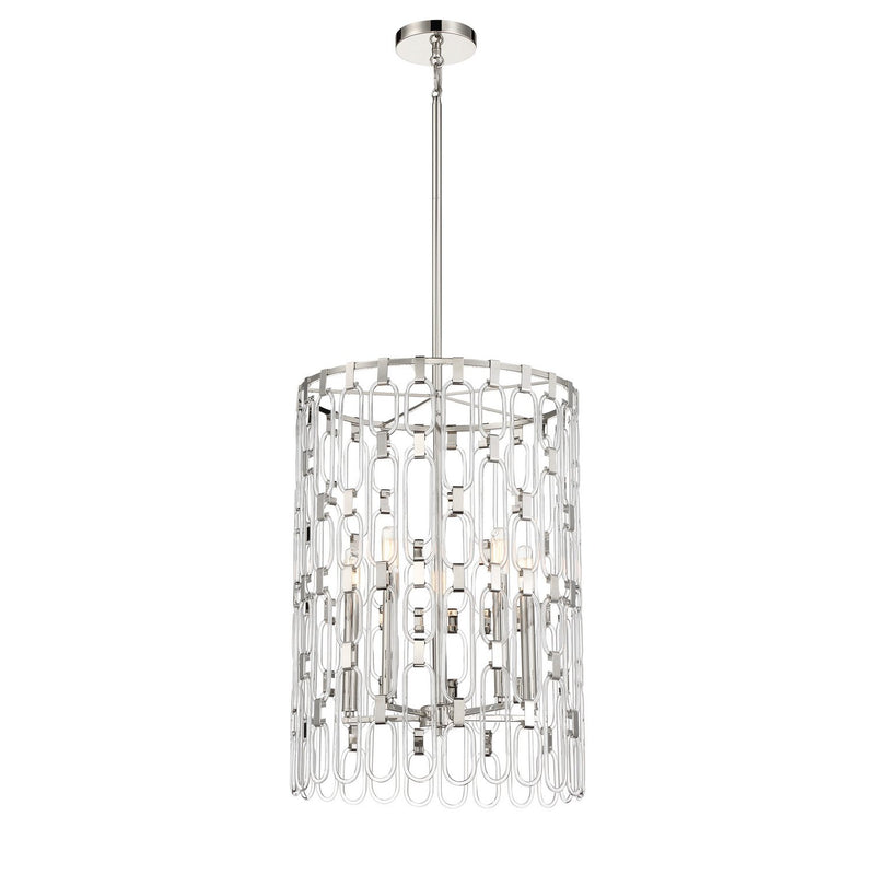 Charming 5-Light Pendant in Polished Nickel