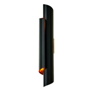Piaga 2-Light Wall Sconce in Matte Black and Polished Brass