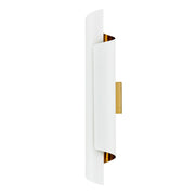 Piaga 2-Light Wall Sconce in Matte White and Polished Brass
