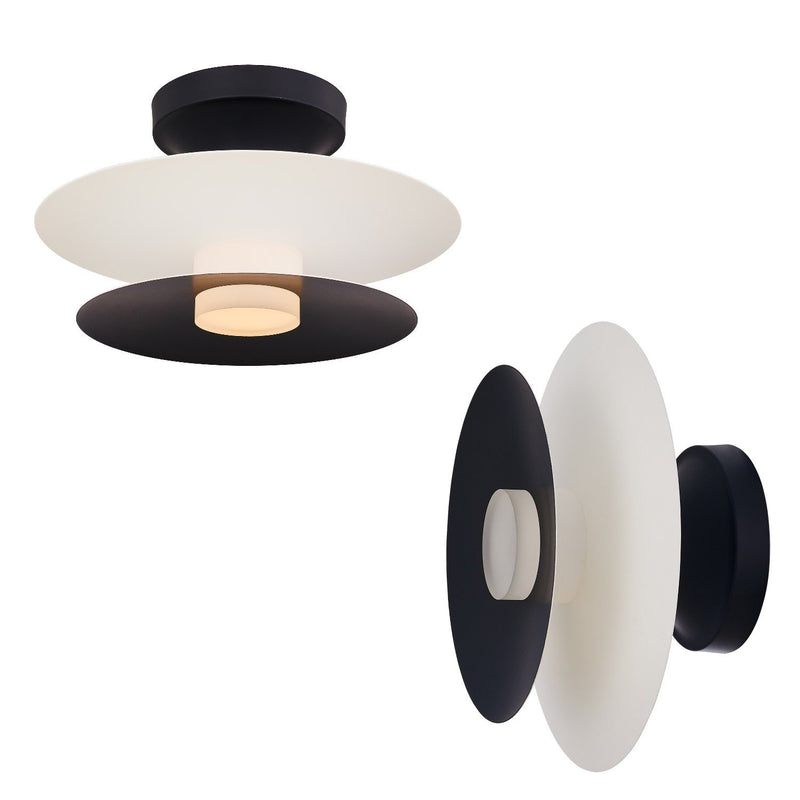Fresno LED Wall / Ceiling Light in White and Matte Black