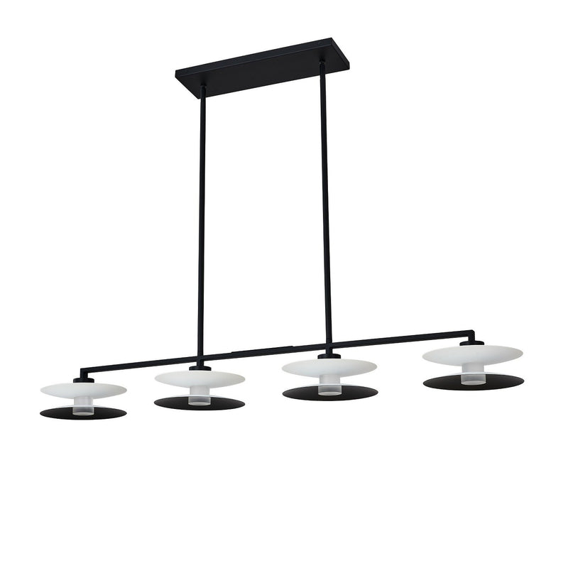 Fresno 4-Light LED Linear Pendant in White and Matte Black