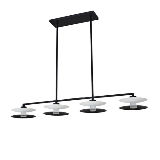 Fresno 4-Light LED Linear Pendant in White and Matte Black