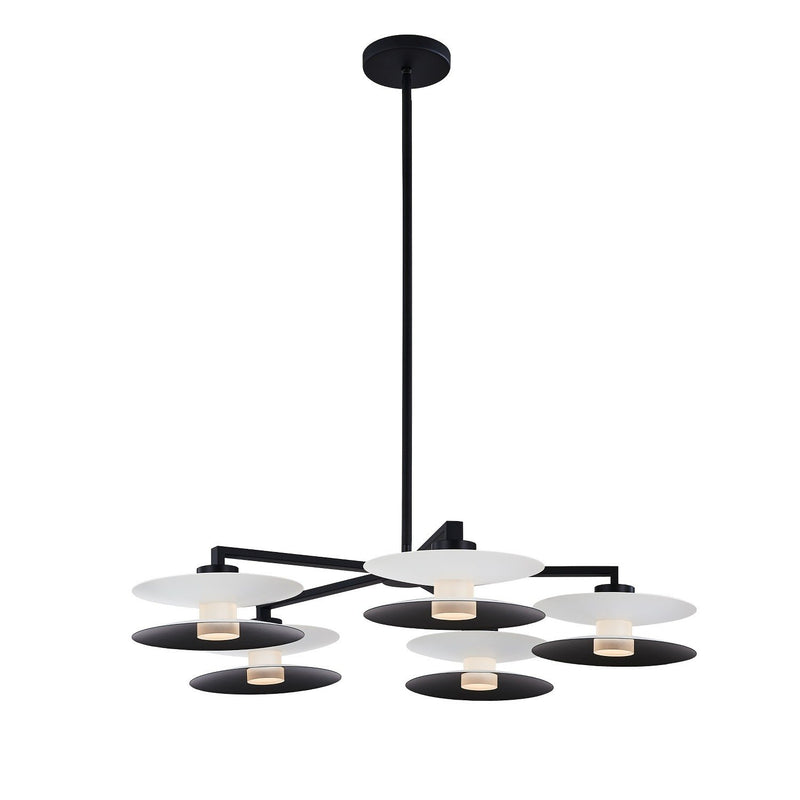 Fresno 5-Light LED Chandelier in White and Matte Black