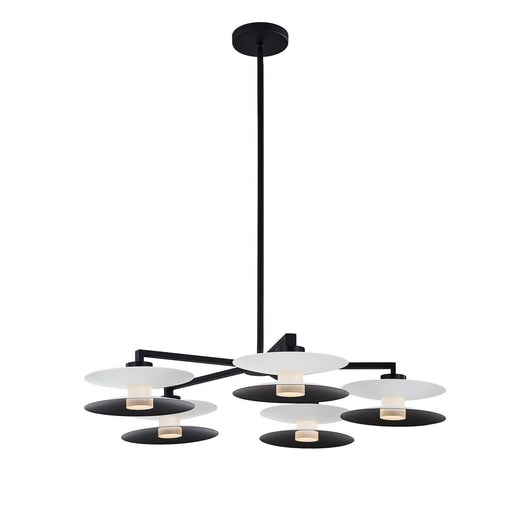 Fresno 5-Light LED Chandelier in White and Matte Black