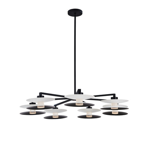Fresno 7-Light LED Chandelier in White and Matte Black