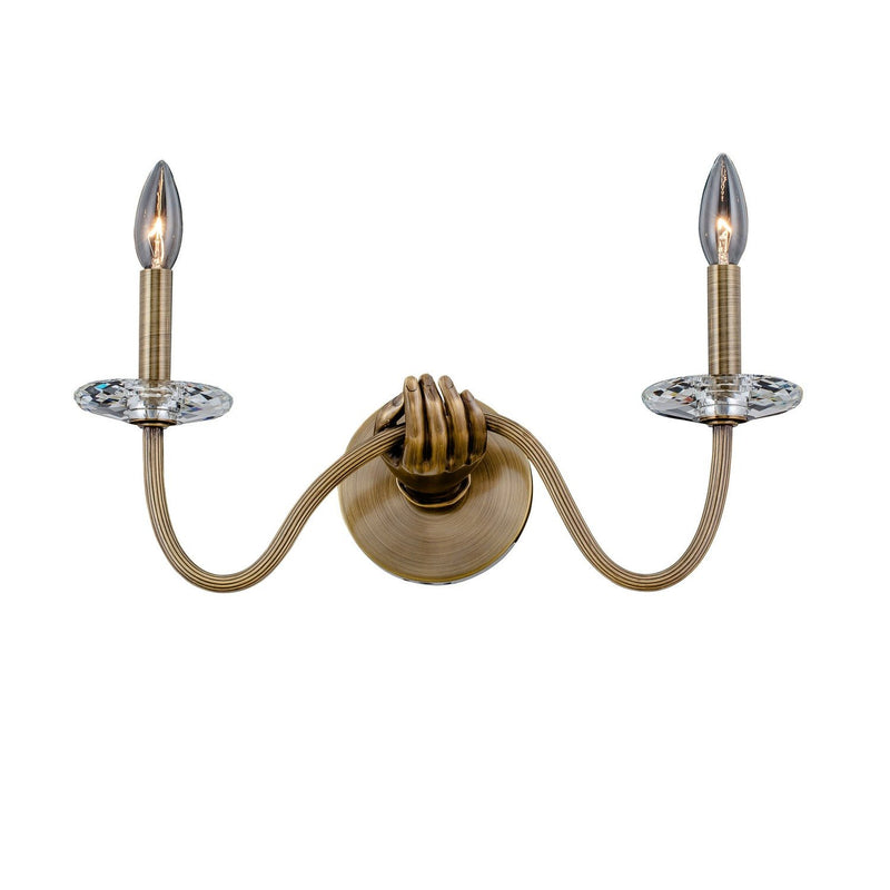 Venus 2-Light Wall Sconce in Historic Brass