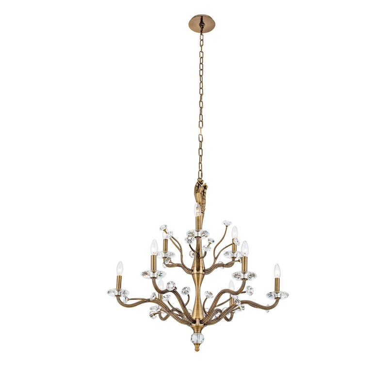 Venus 9-Light Chandelier in Historic Brass