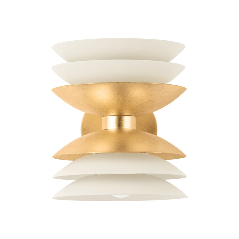 Oneida 2-Light Wall Sconce in Vintage Gold Leaf / Soft Sand