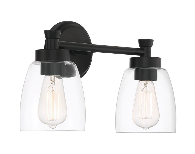 Henning 2 Light 15.75" Vanity in Flat Black