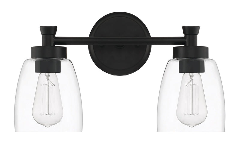 Henning 2 Light 15.75" Vanity in Flat Black