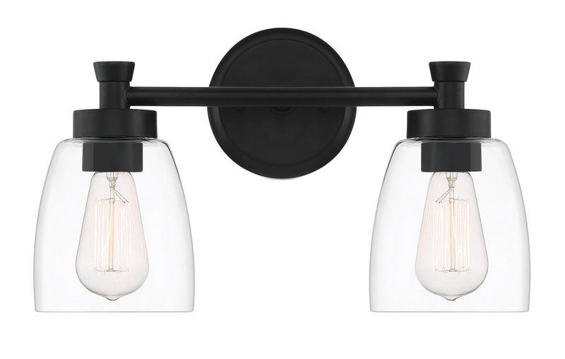 Henning 2 Light 15.75" Vanity in Flat Black
