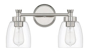 Henning 2 Light 15.75" Vanity in Polished Nickel