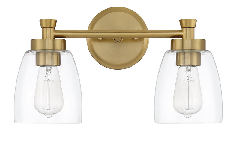 Henning 2 Light 15.75" Vanity in Satin Brass