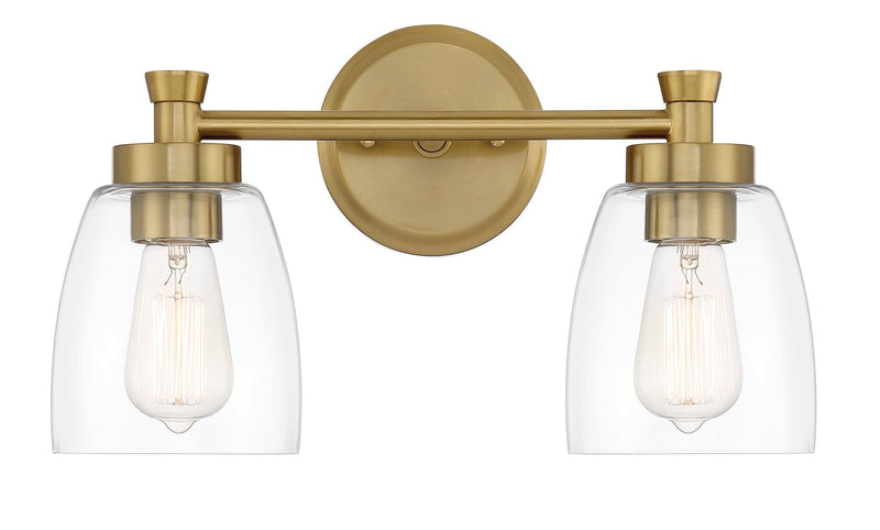 Henning 2 Light 15.75" Vanity in Satin Brass