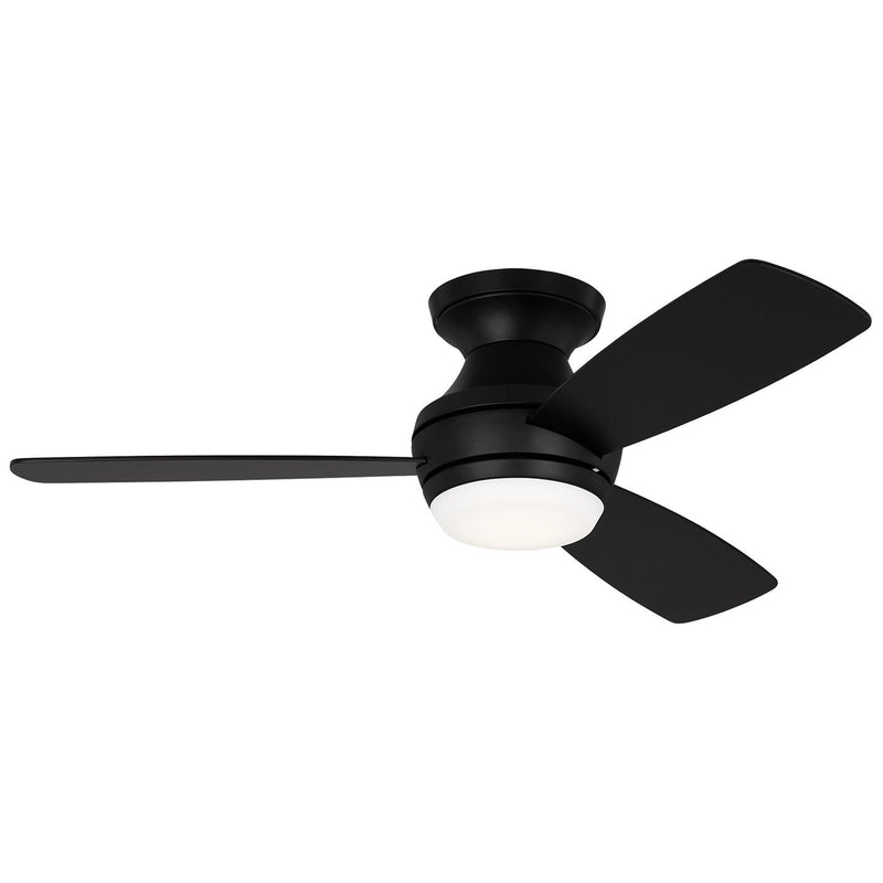 Ikon 44" LED Hugger Ceiling Fan in Midnight Black