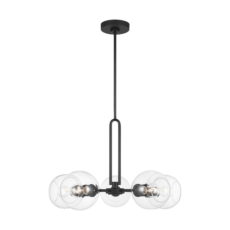 Codyn 5-Light Medium Chandelier in Midnight Black