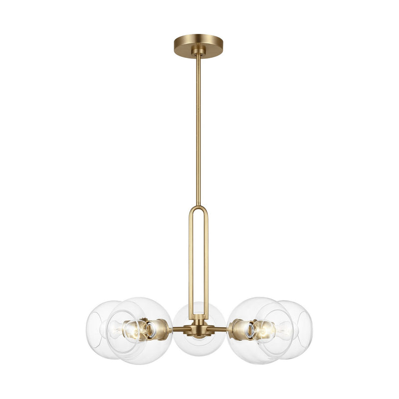 Codyn 5-Light Medium Chandelier in Satin Brass