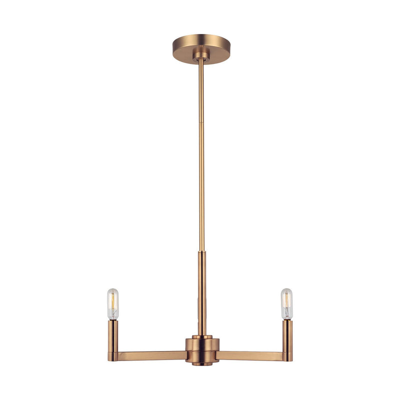 Fullton 3-Light Candle Chandelier in Satin Brass