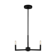 Fullton 3-Light Candle Chandelier in Midnight Black