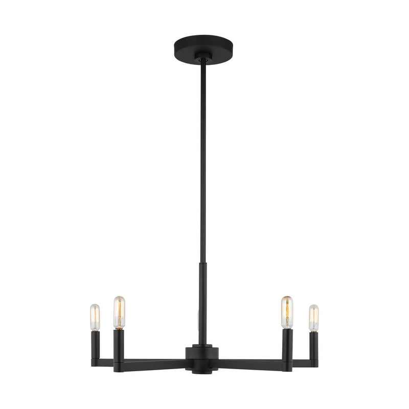 Fullton 5-Light Candle Chandelier in Midnight Black
