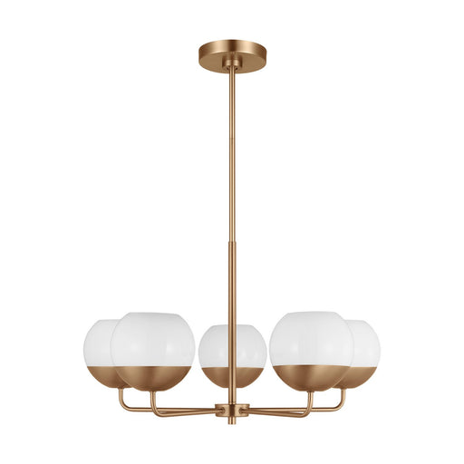 Alvin 5-Light Chandelier in Satin Brass