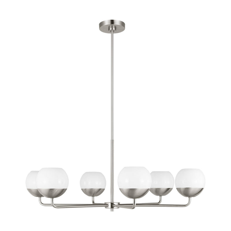 Alvin 6-Light Chandelier in Brushed Nickel
