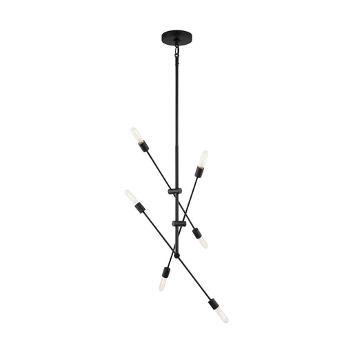 Axis 6-Light Large Chandelier in Midnight Black