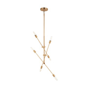 Axis 6-Light Large Chandelier in Satin Brass