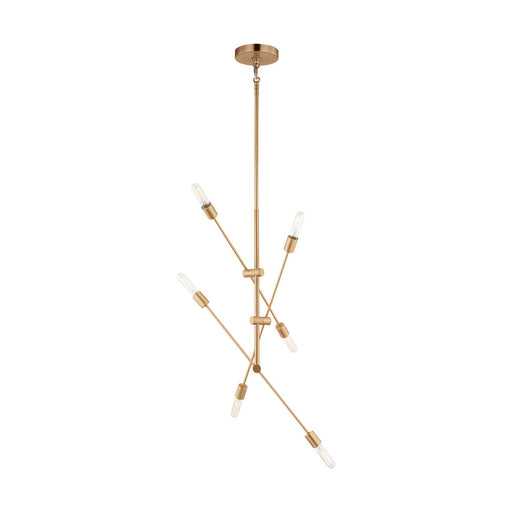 Axis 6-Light Large Chandelier in Satin Brass