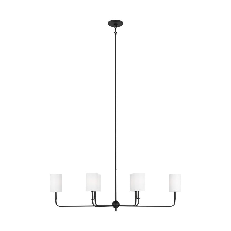 Foxdale 6-Light Linear Pendant in Midnight Black