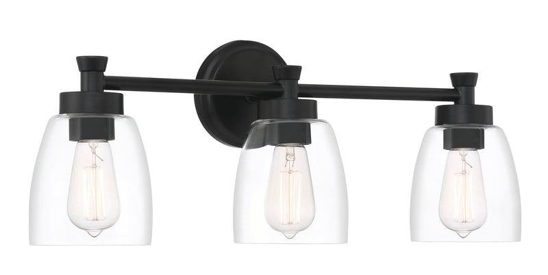 Henning 3 Light 24" Vanity in Flat Black