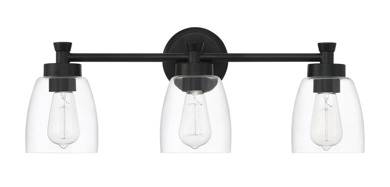 Henning 3 Light 24" Vanity in Flat Black