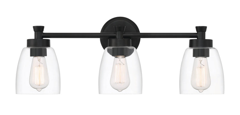 Henning 3 Light 24" Vanity in Flat Black