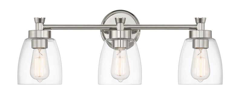 Henning 3 Light 24" Vanity in Polished Nickel
