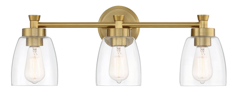 Henning 3 Light 24" Vanity in Satin Brass
