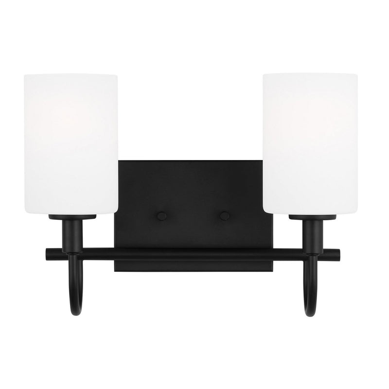 Oak Moore 2-Light Bath Vanity Light in Midnight Black