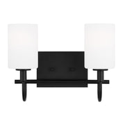 Oak Moore 2-Light Bath Vanity Light in Midnight Black