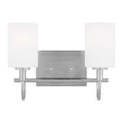 Oak Moore 2-Light Bath Vanity Light in Brushed Nickel