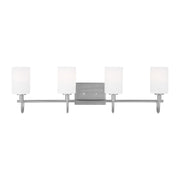 Oak Moore 4-Light Bath Vanity Light in Brushed Nickel