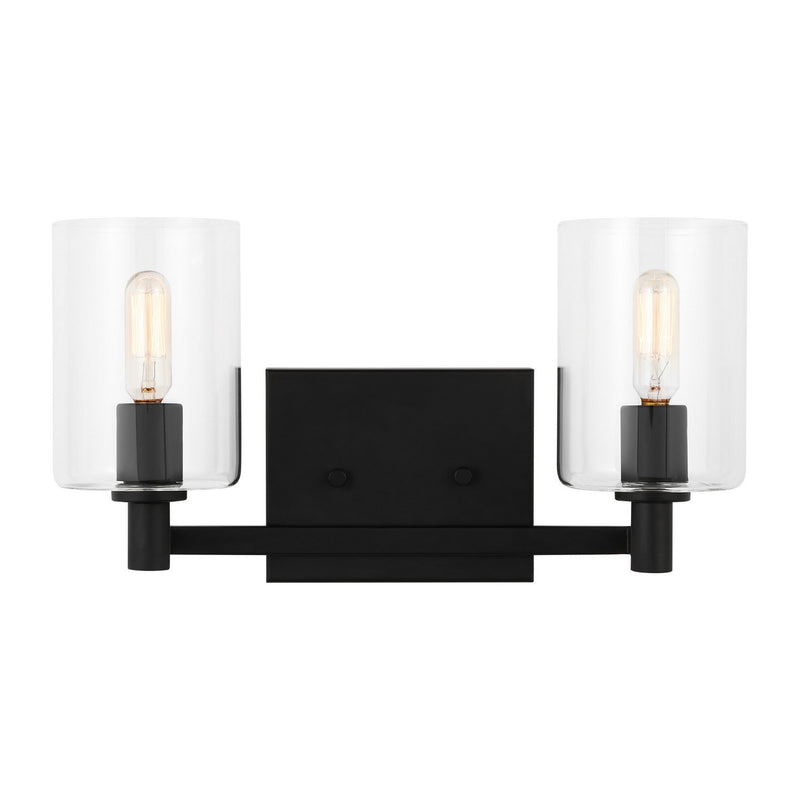 Fullton 2-Light Bath Vanity Light in Midnight Black