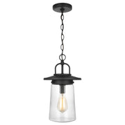 Tybee One Light Outdoor Pendant in Black