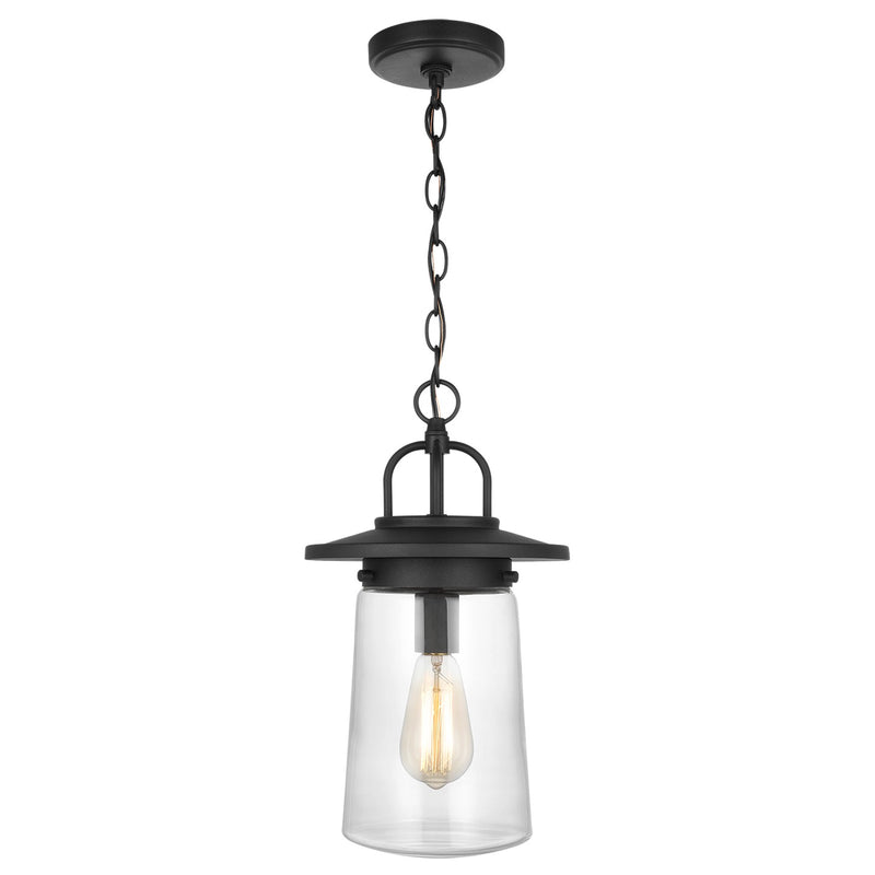 Tybee One Light Outdoor Pendant in Black